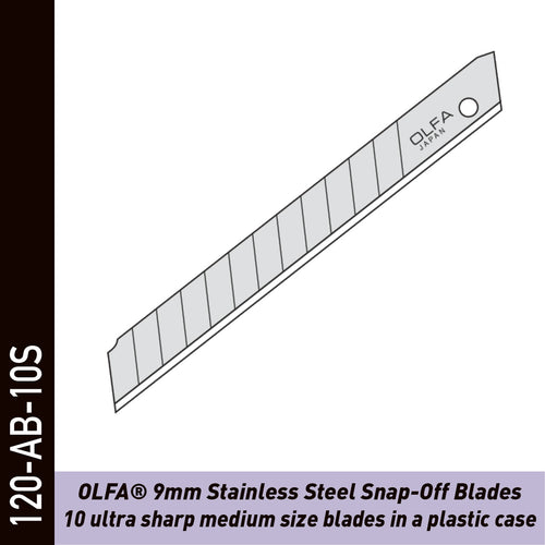 OLFA 9mm snap-off blader 120-AB-10S til folie og vinyl