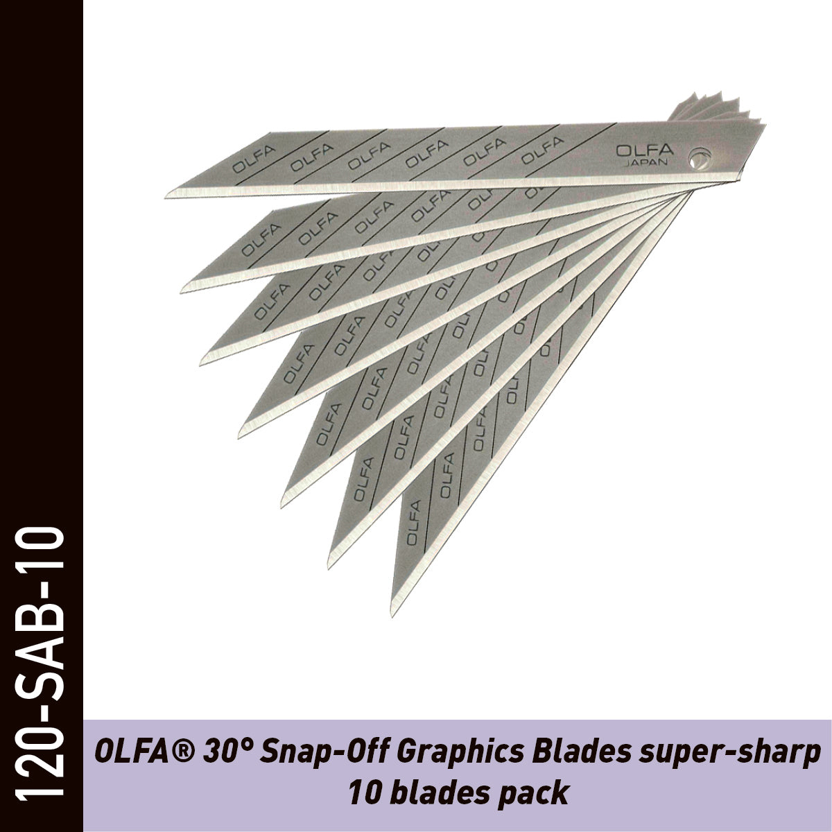 OLFA 30° snap-off blader 120-SAB-10 for folie og vinyl