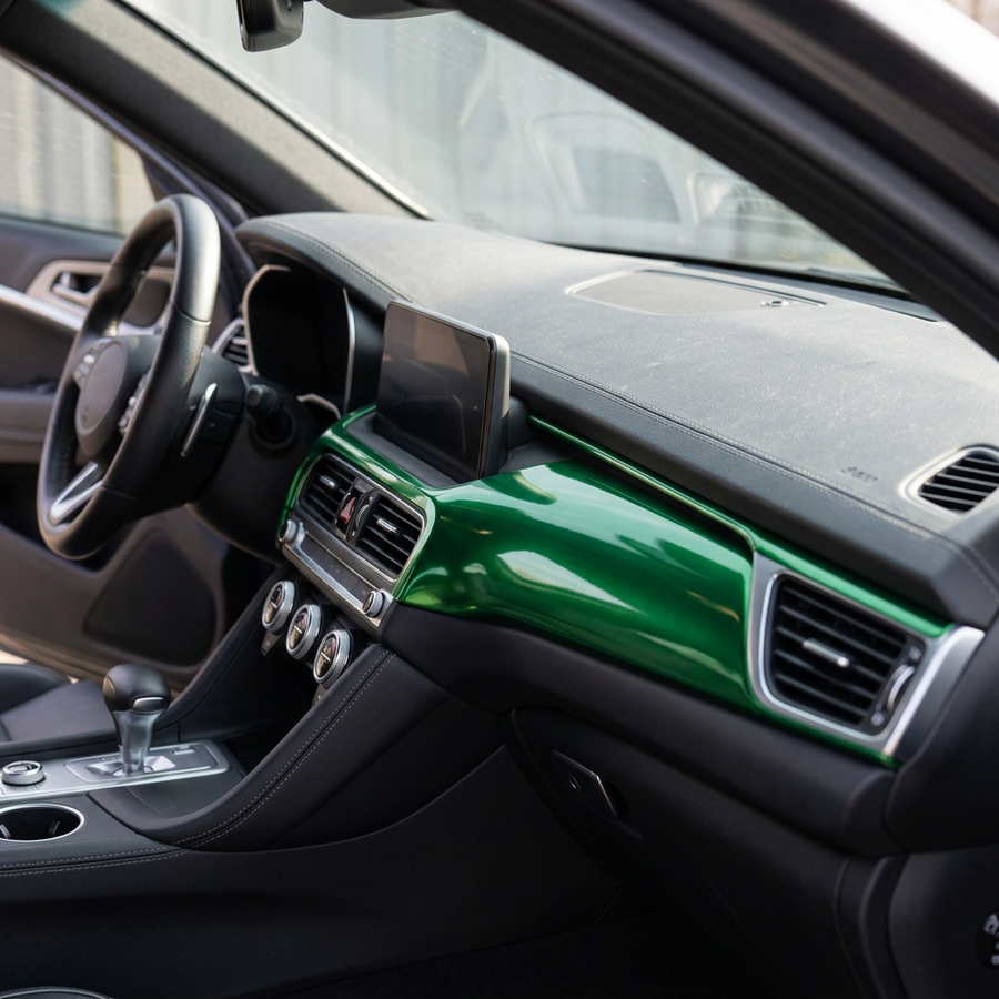 3M 2080 High Gloss Green Envy folie, interiørdetalj dekket med folien