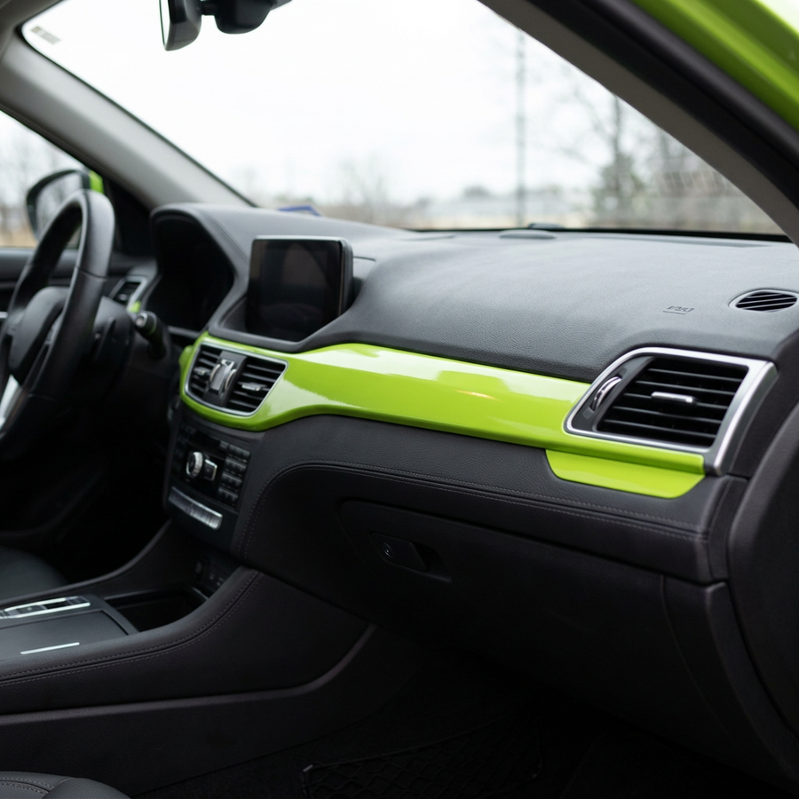 3M 2080 Gloss Light Green folie, interiørdetalj dekket med folien